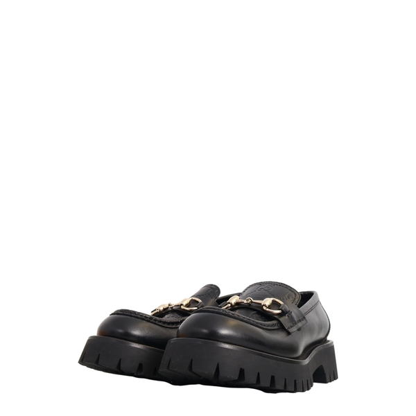 Guccissima Horsebit Lug Loafers Black