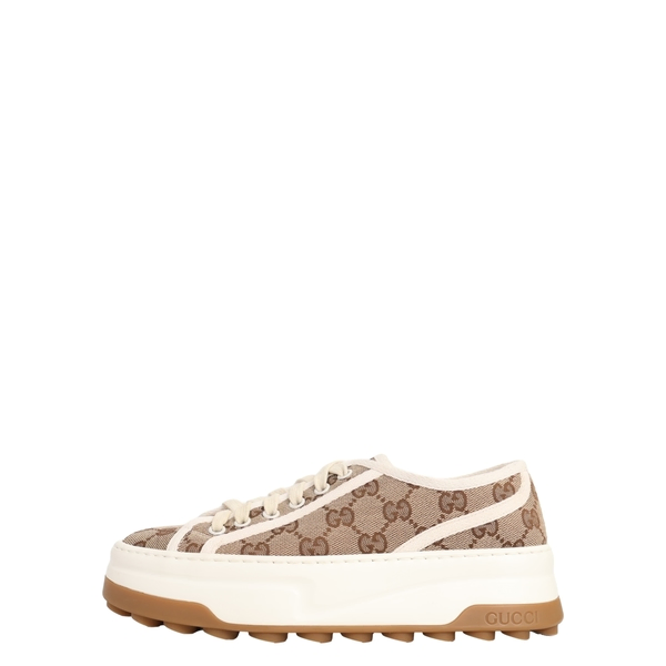 Canvas GG Platform Tennis 1977 Sneakers Beige/White