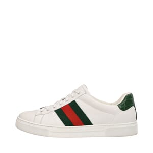 Leather Ace Web Sneakers White, view 2