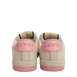 Mixed Material Crystal Screener Sneakers Beige/Pink, view 4