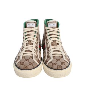 Canvas GG Tennis 1977 High Top Sneakers Beige, view 3