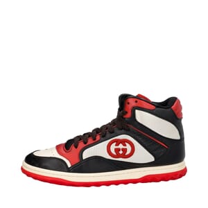 Leather Mac80 High Top Sneakers Red/Black, view 2