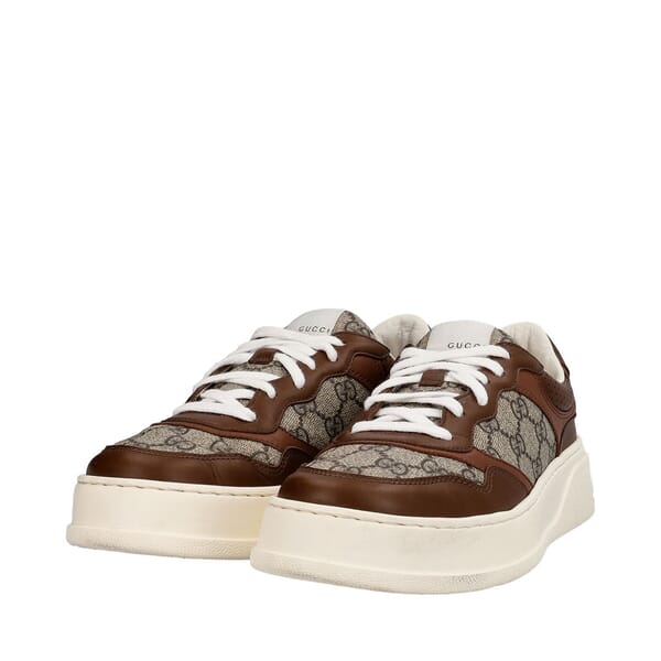 Leather/Supreme GG Chunky Sneakers Beige/Brown