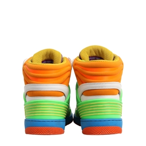 Mixed Material Basket High-Top Sneakers Multicolour, view 4