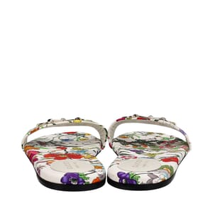 Canvas Horsebit Slide Sandals Floral, view 4