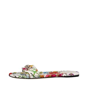Canvas Horsebit Slide Sandals Floral, view 2