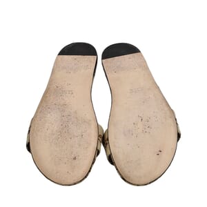 Canvas GG Horsebit Slide Sandals Beige/Brown, view 5