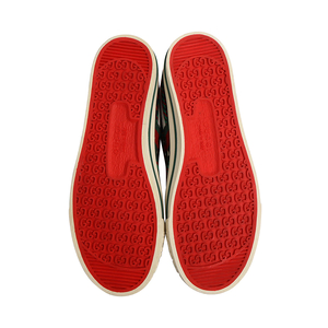 Canvas Houndstooth Tennis Sneakers Green/Red, view 5