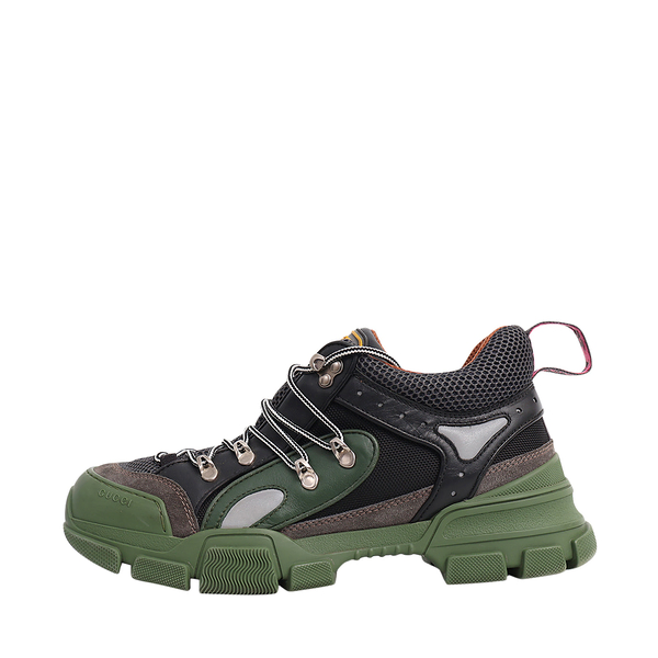 Mixed Material Flashtrek Sneakers Black/Green
