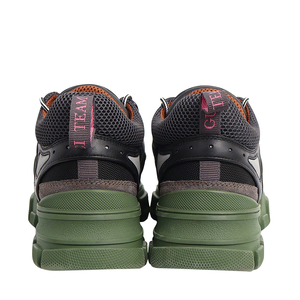 Mixed Material Flashtrek Sneakers Black/Green, view 4