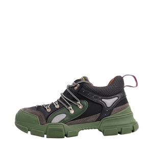 Mixed Material Flashtrek Sneakers Black/Green, view 2
