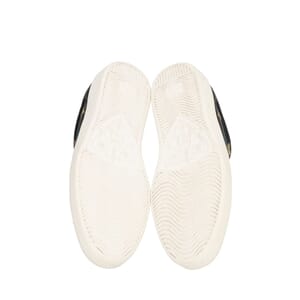 Leather Ace Bee Embroidered Sneakers Black, view 5