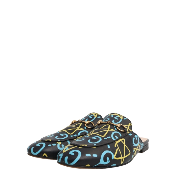 Leather Apollo Star Princetown Mules Blue