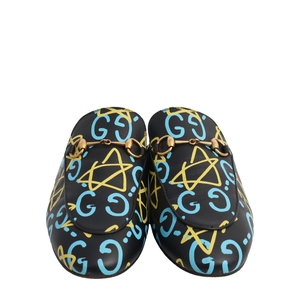 Leather Apollo Star Princetown Mules Blue, view 3