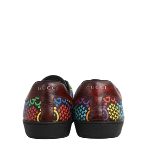 Leather GG Psychedelic Ace Sneakers Multicolour, view 3
