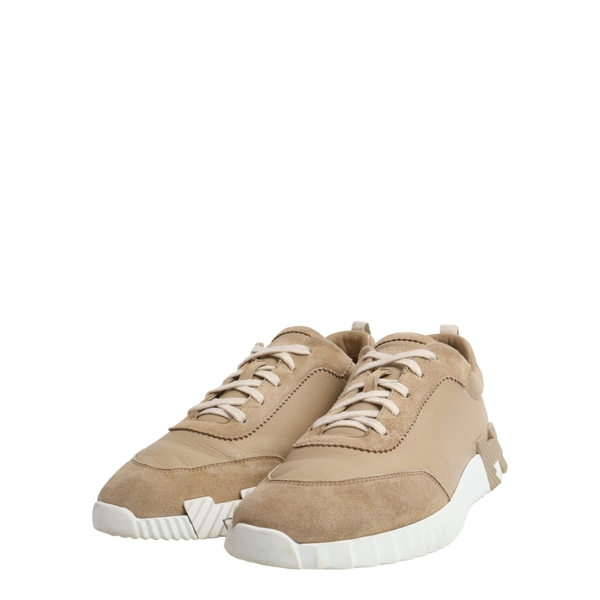 Suede/Leather Bouncing Sneakers Beige