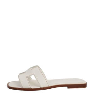 Leather Oran Sandals White, view 2