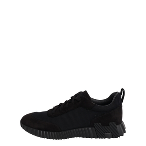 Suede/Mesh Bouncing Sneakers Black, view 2
