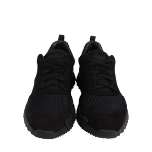 Suede/Mesh Bouncing Sneakers Black, view 3