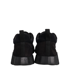 Suede/Mesh Bouncing Sneakers Black, view 4