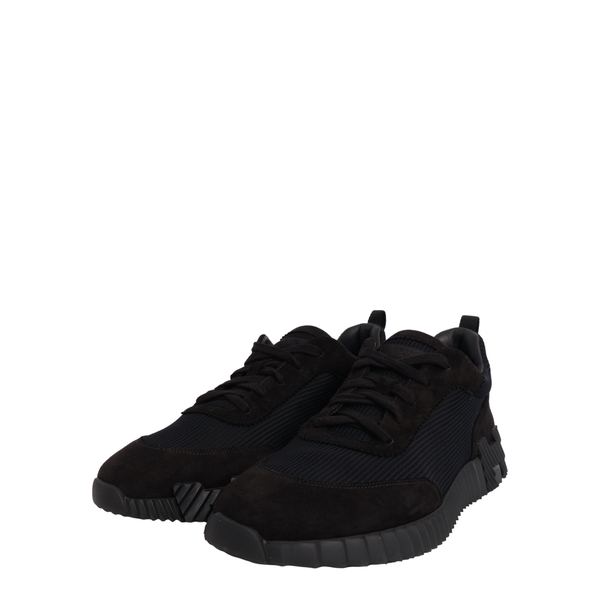 Suede/Mesh Bouncing Sneakers Black