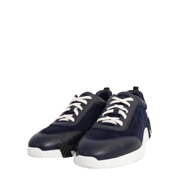 Leather/Suede Bouncing Sneakers Marine