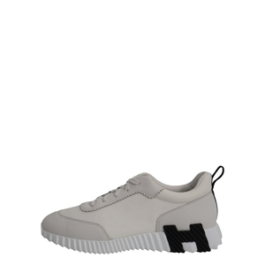 Leather/Mesh Bouncing Sneakers Blanc, view 2