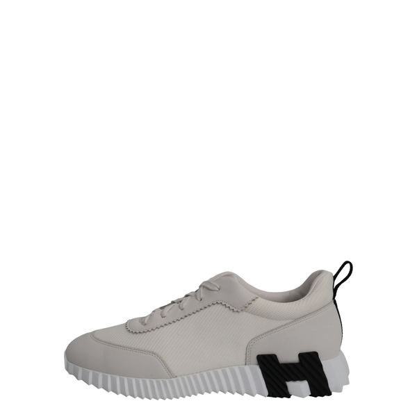 Leather/Mesh Bouncing Sneakers Blanc