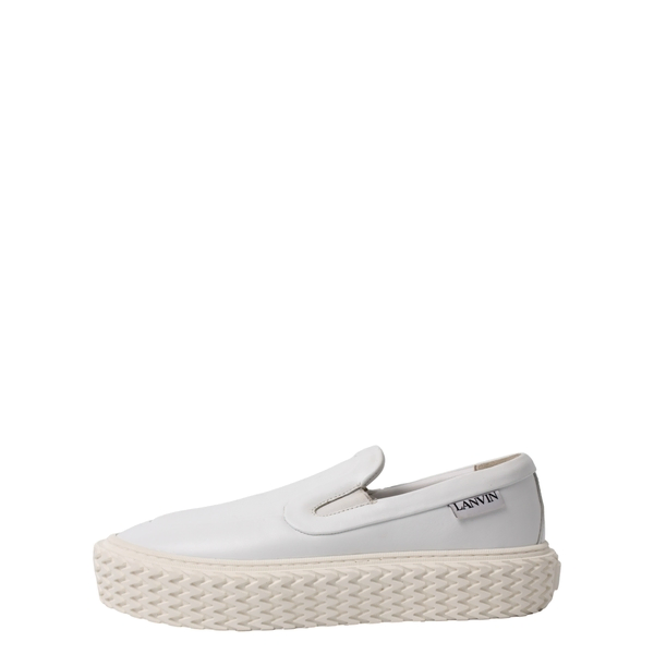 Leather Curbies Slip On Sneakers White