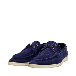 Suede Sea-Sail Walk Loafers Navy Blue