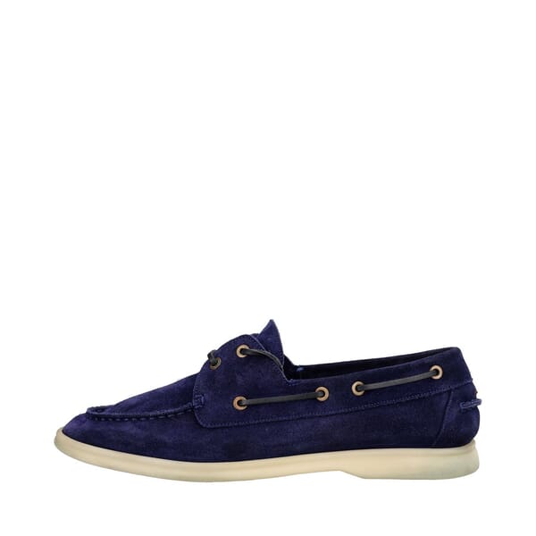 Suede Sea-Sail Walk Loafers Navy Blue