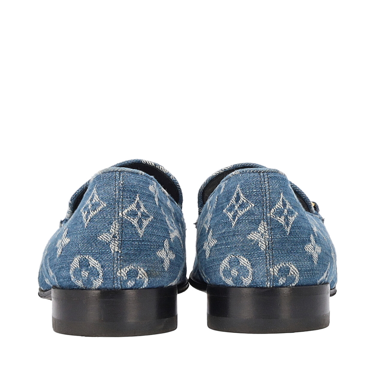 LOUIS VUITTON Monogram Denim Souliers Club Loafers Blue  display picture 1