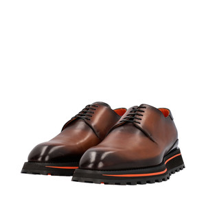 LOUIS VUITTON Leather Goncourt Derby Shoes Cognac Brown | Luxity
