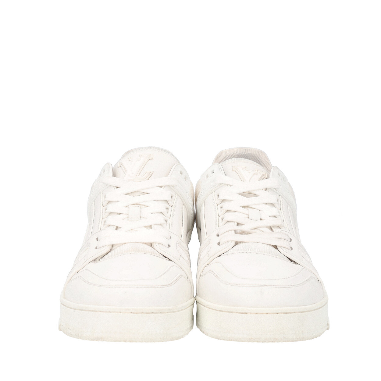 LOUIS VUITTON Leather LV Trainer Sneakers White | Luxity