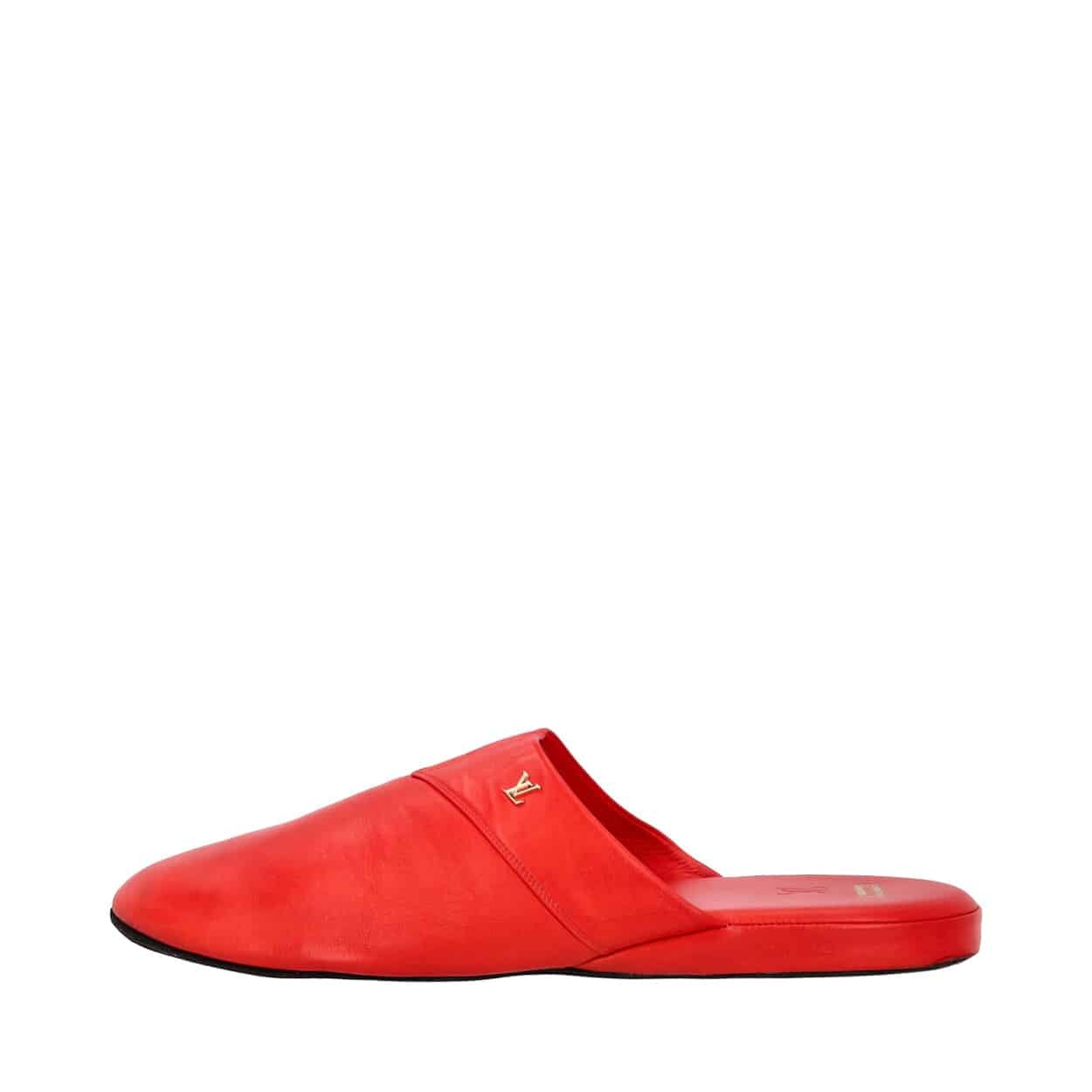 LOUIS VUITTON Men's Damier Rubber Key Flip Flops Red | Luxity