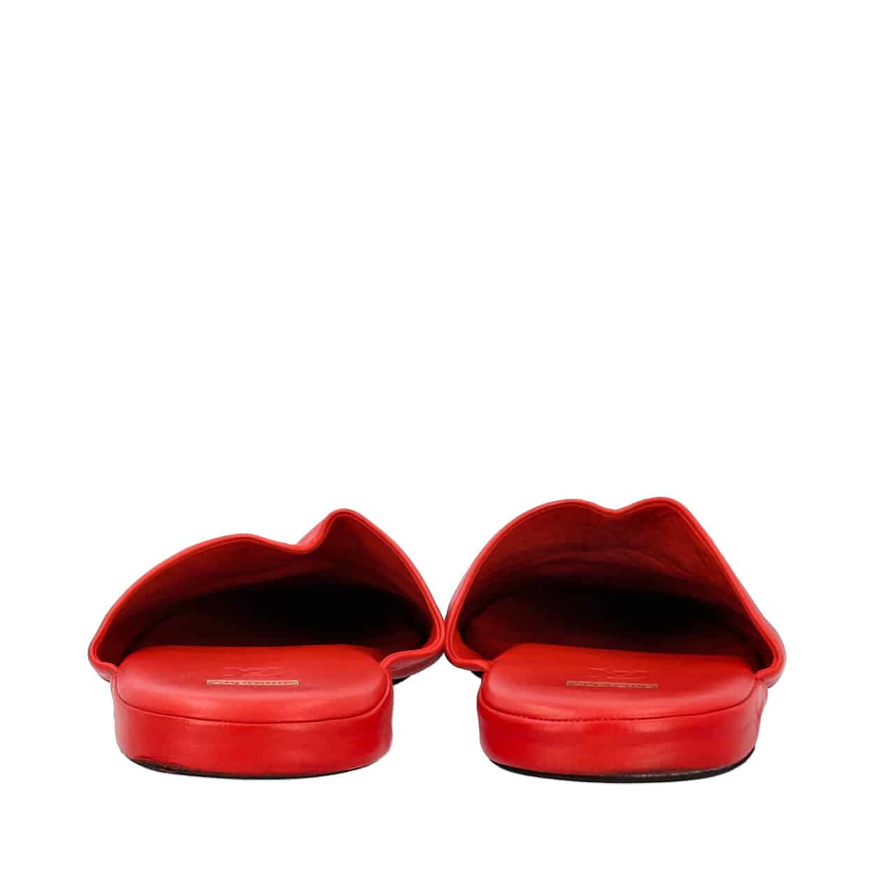 LOUIS VUITTON Leather Hugh Slippers Red | Luxity display picture 1