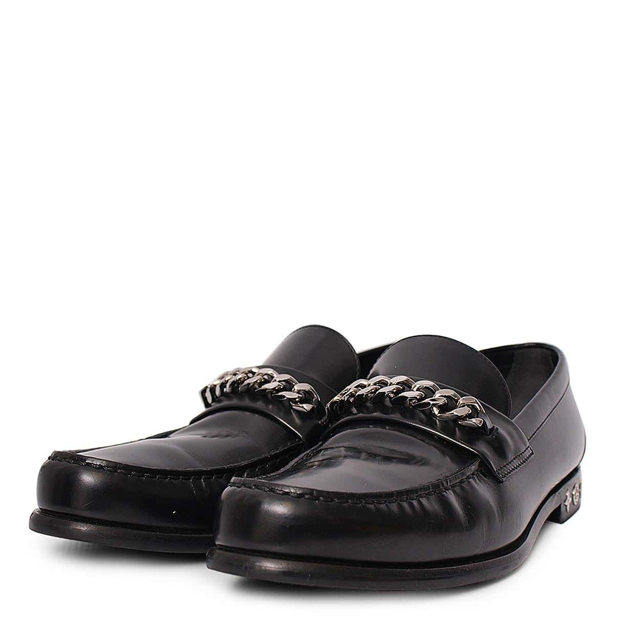 Louis Vuitton Black Glazed Leather Chain LV Loafers Major Loafers - Discontinued Product | LOUIS VUITTON main image 3