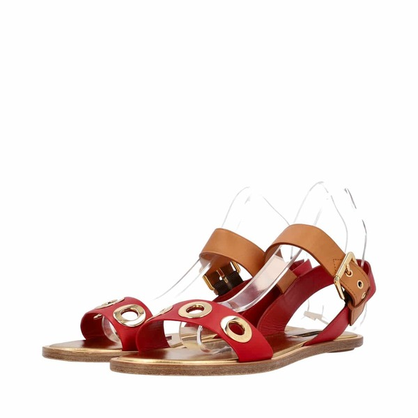 Leather Passenger Sandals Red