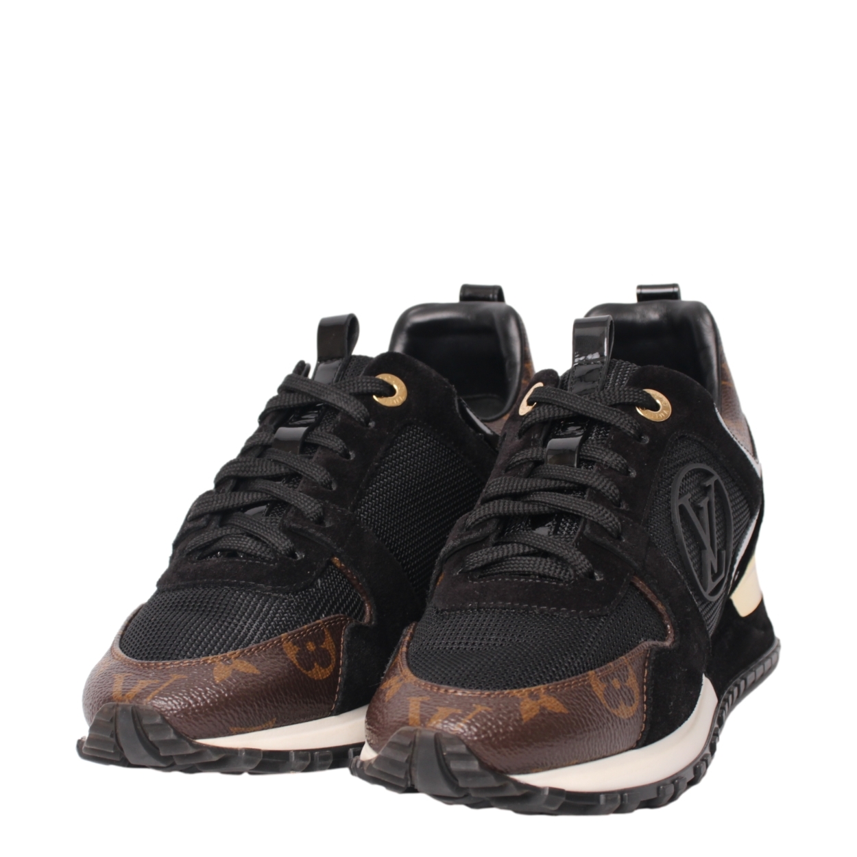 LOUIS VUITTON Mixed Material Run Away Sneakers Black | Luxity