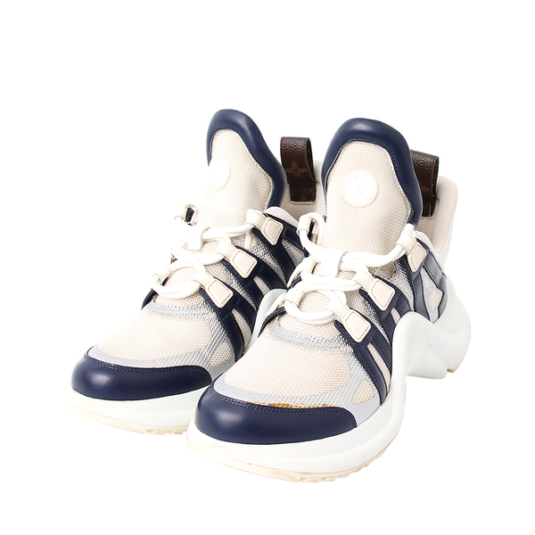 Mixed Material Archlight Sneakers White/Navy