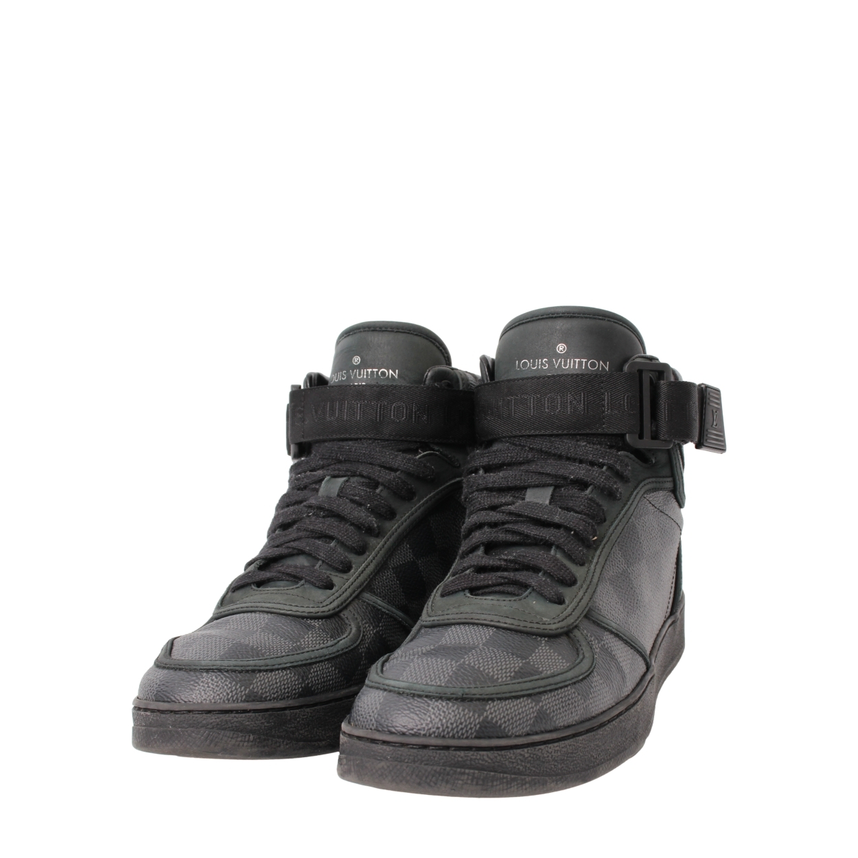 LOUIS VUITTON Damier Graphite Rivoli High Top Sneakers | Luxity