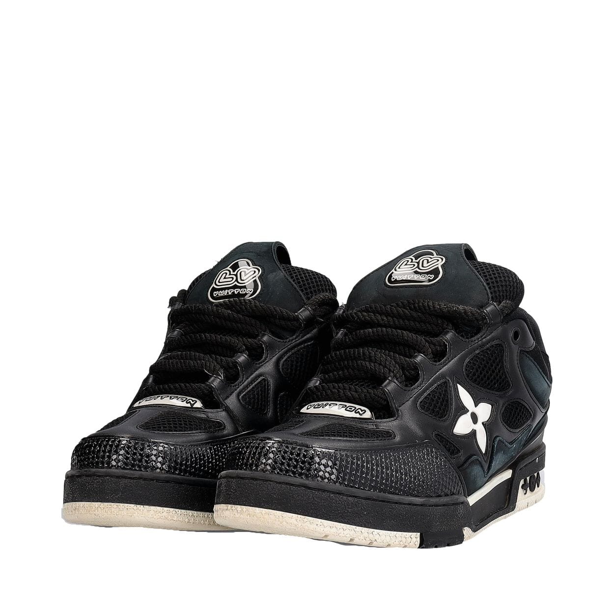 LOUIS VUITTON Mixed Material LV Skate Sneakers Black | Luxity