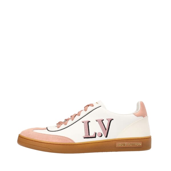 Leather/Suede Frontrow Sneakers White/Pink