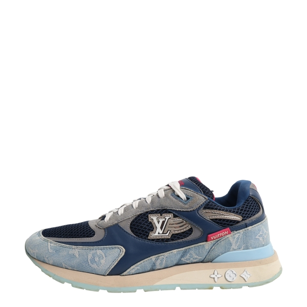 Monogram Denim/Mesh Run Away Sneakers Blue