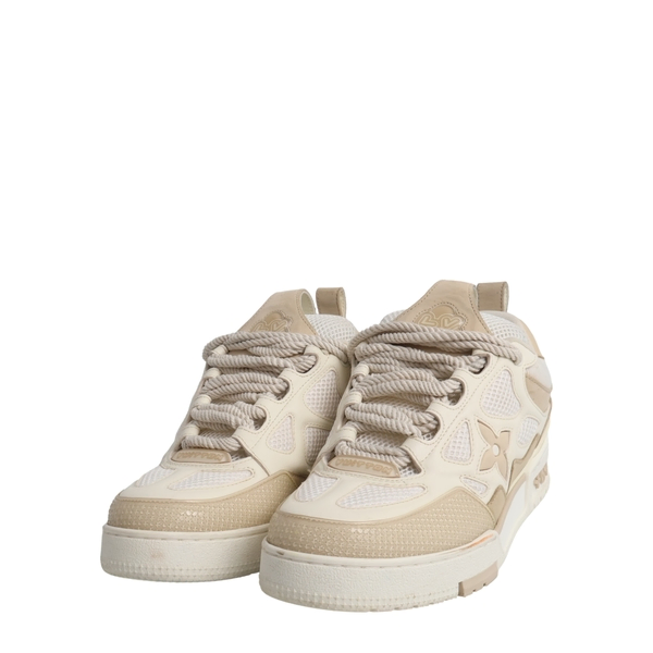 Leather LV Skate Sneakers Beige