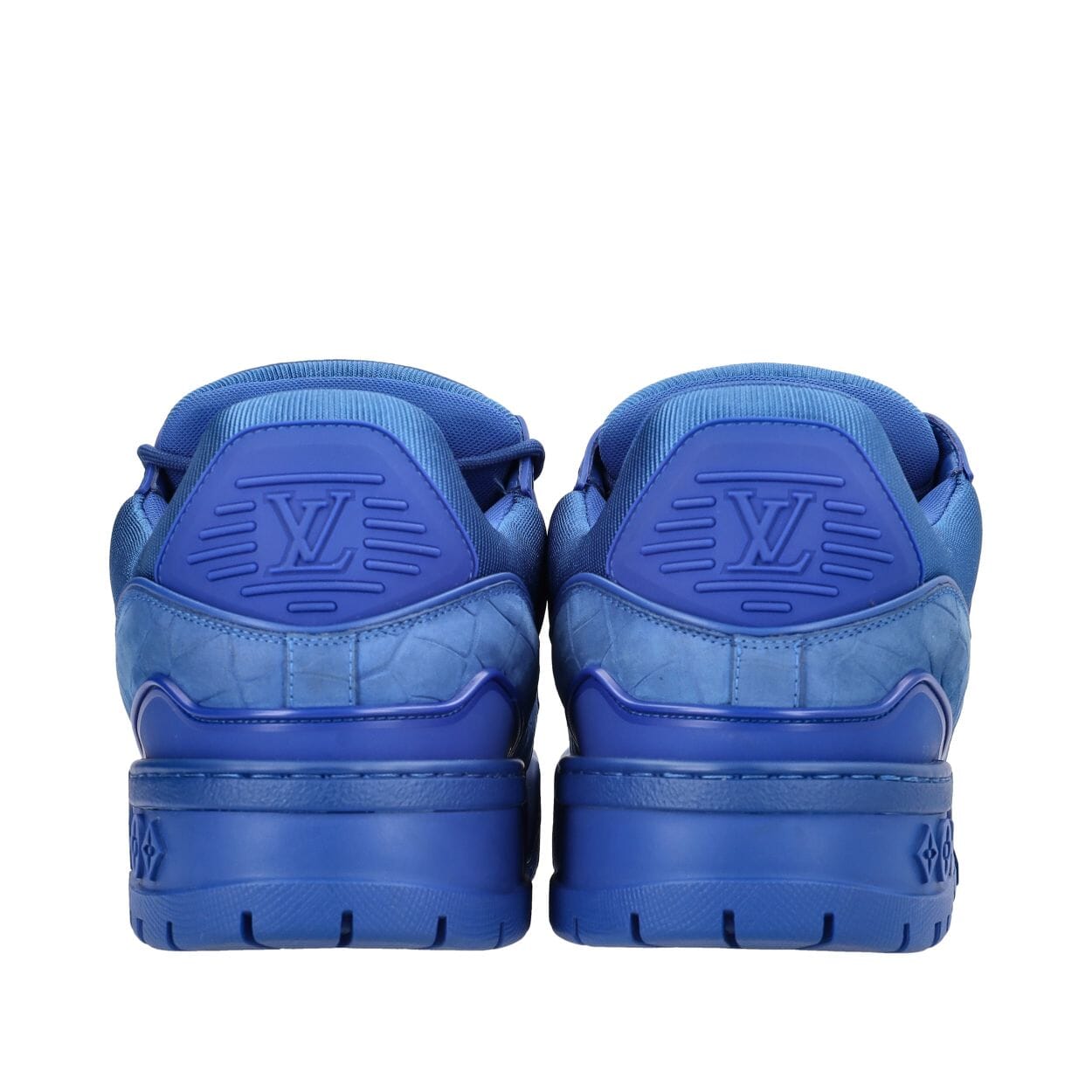 LOUIS VUITTON Croc Embossed LV Maxi Sneakers Blue | Luxity