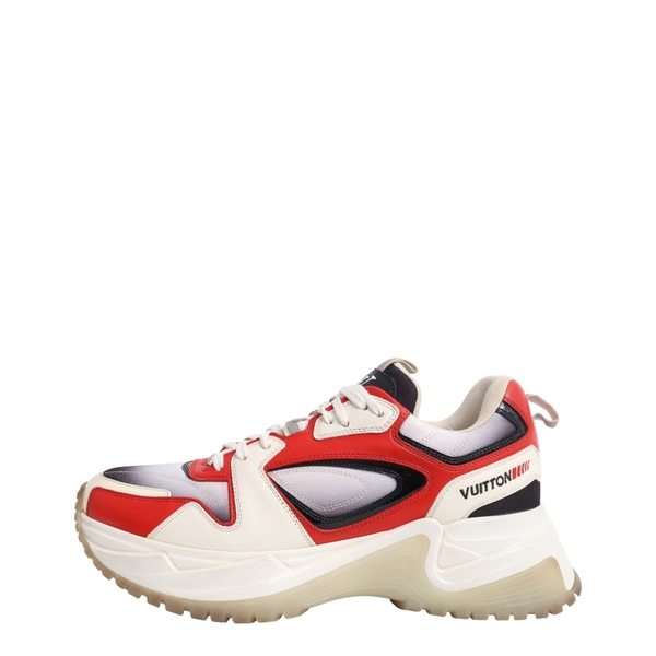 Mixed Material Pulse Sneakers Red/White
