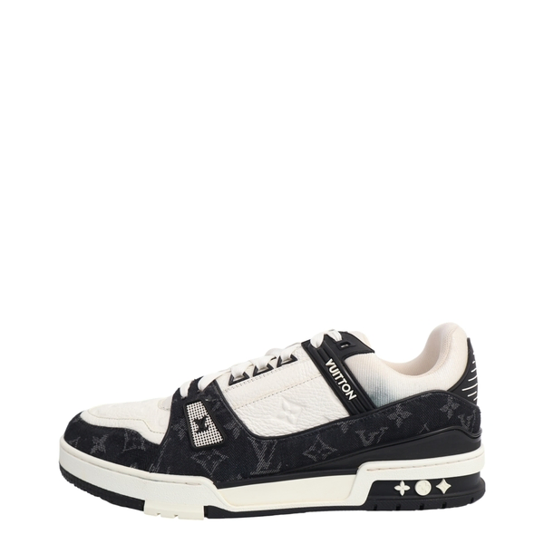 Mixed Material LV Trainer Sneakers White/Black