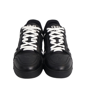 Mixed Material LV Trainer Sneaker Black/White, view 3