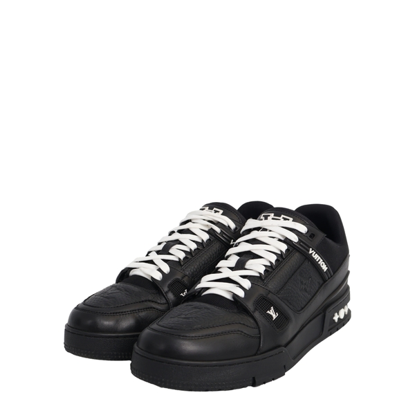 Mixed Material LV Trainer Sneaker Black/White